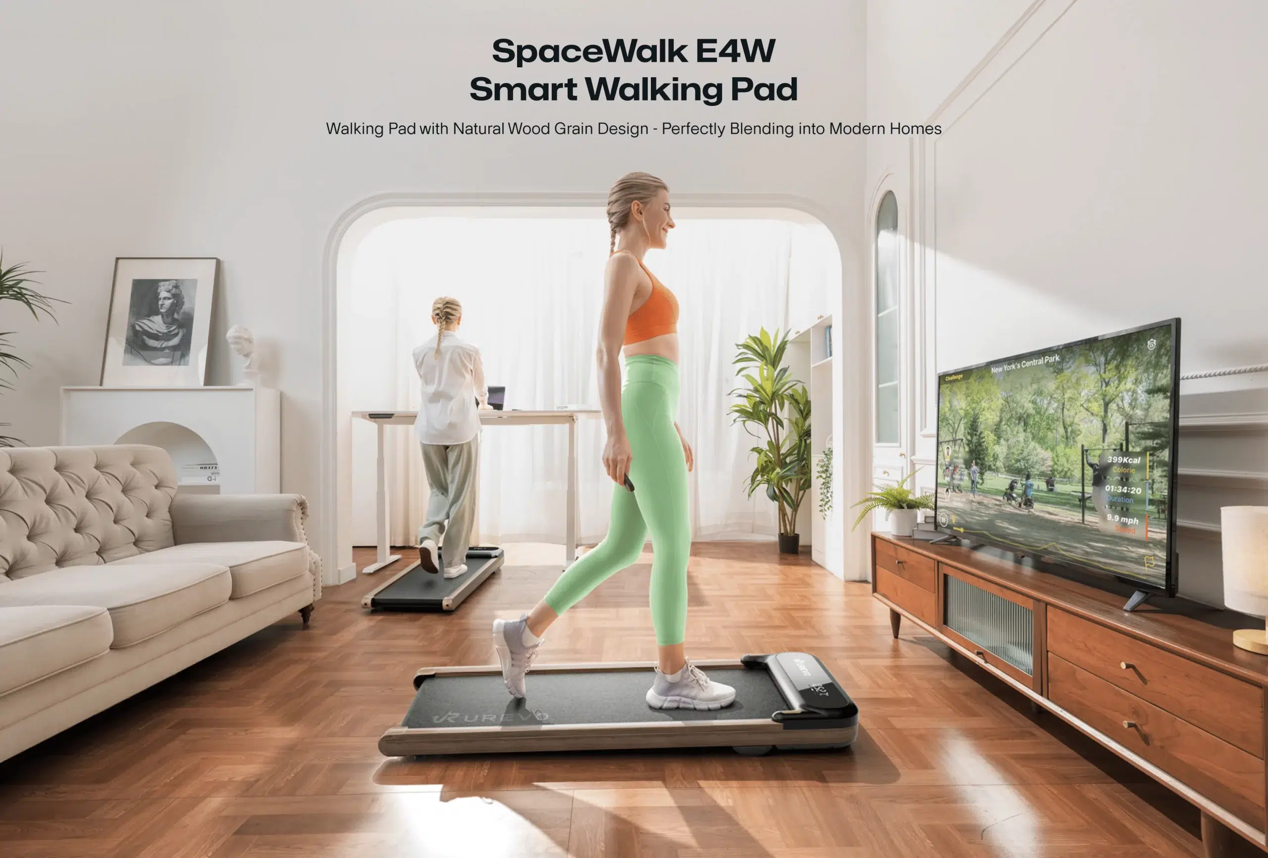 UREVO SpaceWalk E4W Smart Treadmill banner - Urevo България